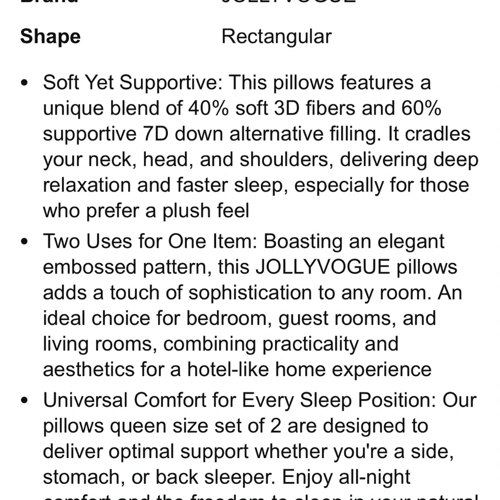 White Pillow Queen Size - 2 Pack